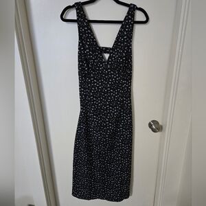 Black Floral Midi Dress